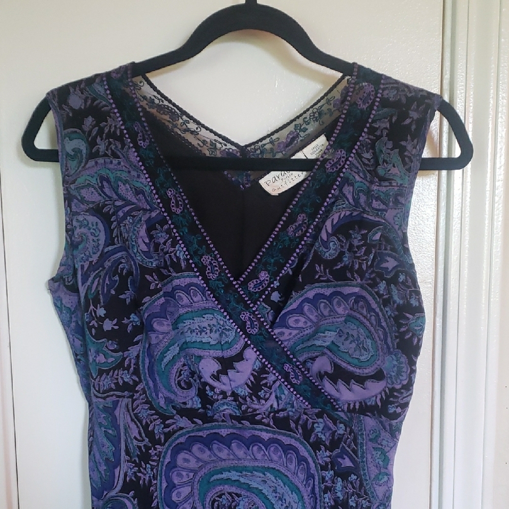 Purple and Blue Paisley Dress 💚🩵🩷